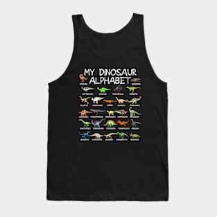 Dinosaurs Alphabet A-Z ABC Dino Identification Tank Top